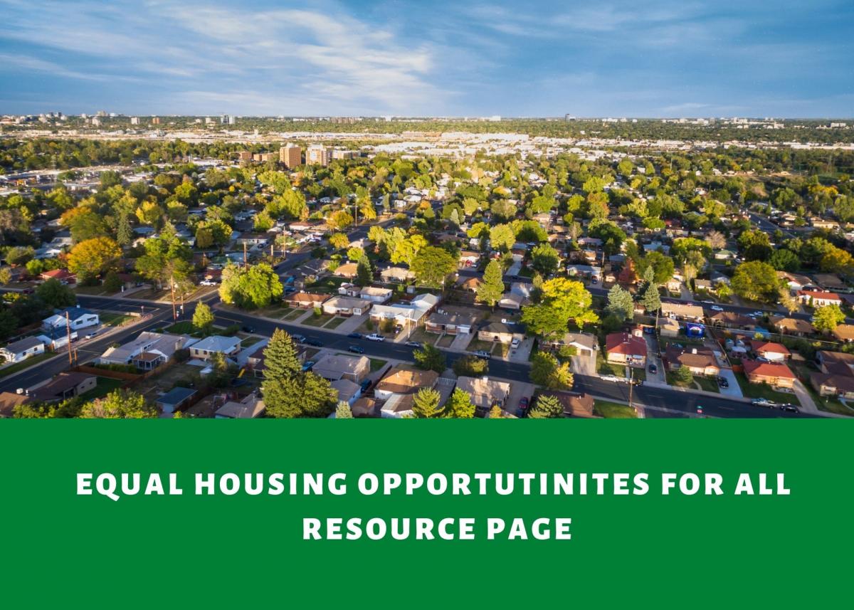 Home background with the words "Fair Housing Resources" below picture