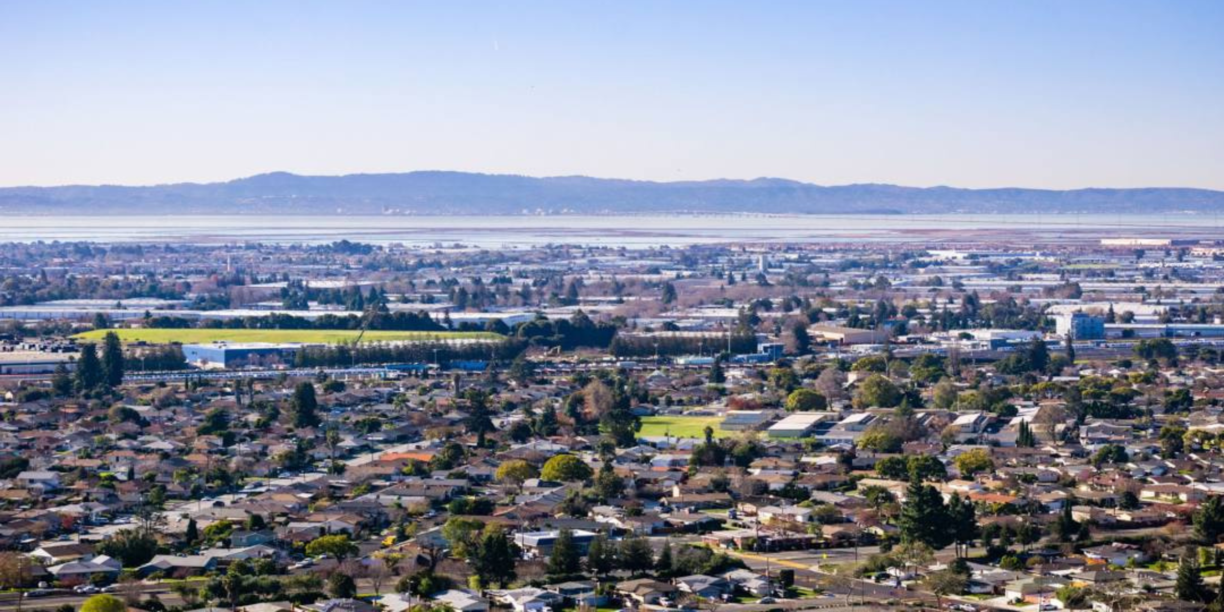 Looking at Hayward from above in the Hayward hills