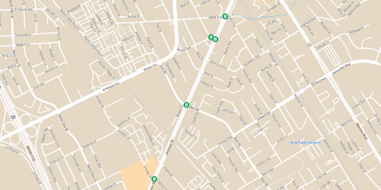 Photo of a beige map of Hayward with green traffic light icons at each of the intersections listed in the article.