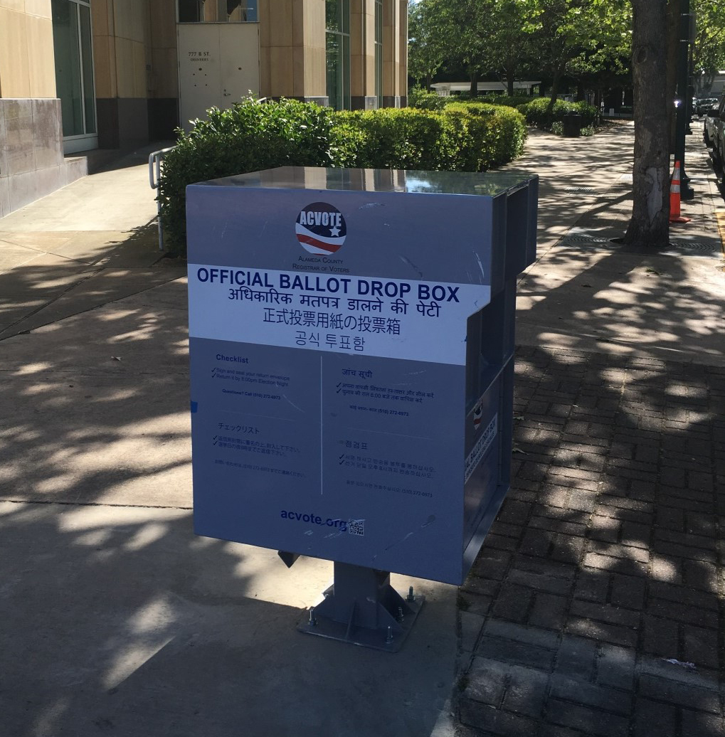 Official ballot box on B street outside of City Hall