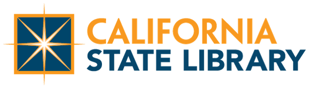 Blue and gold California State Library logo