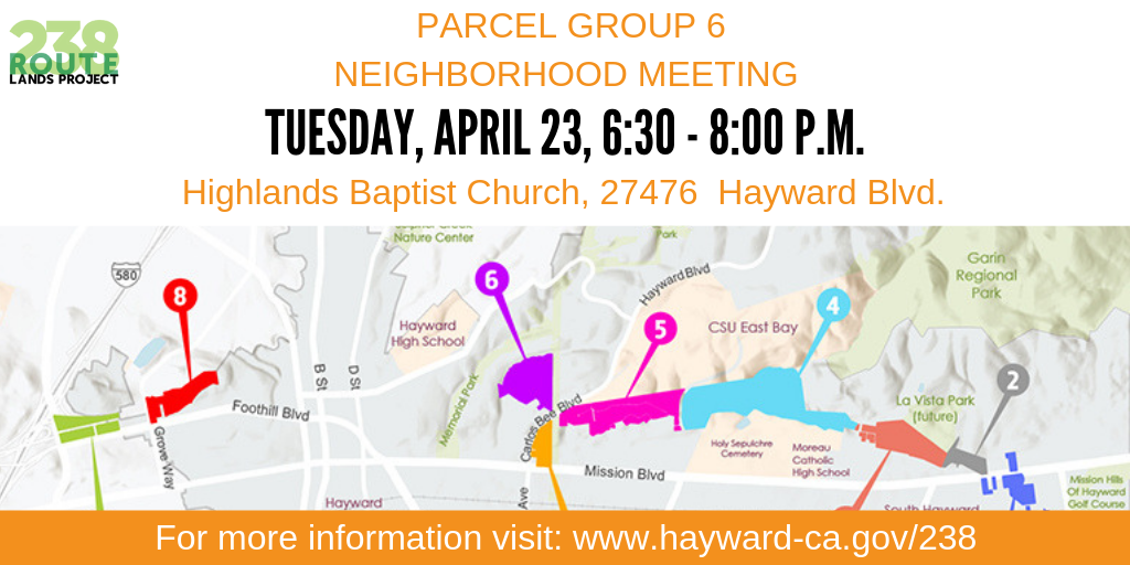 Map showing where parcel group 6 is located near Carlos Bee Blvd.