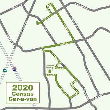 Green and gray parade route