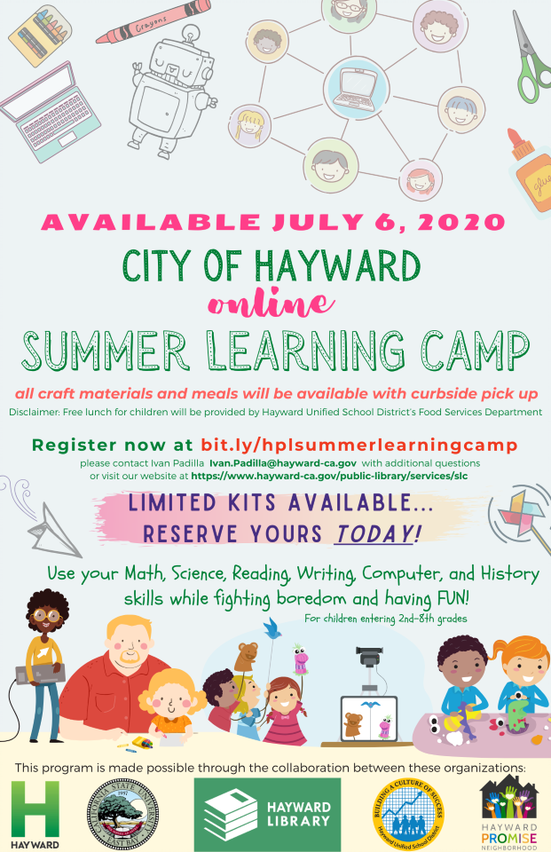 City of Hayward Summer Learning Camp Full Description Below