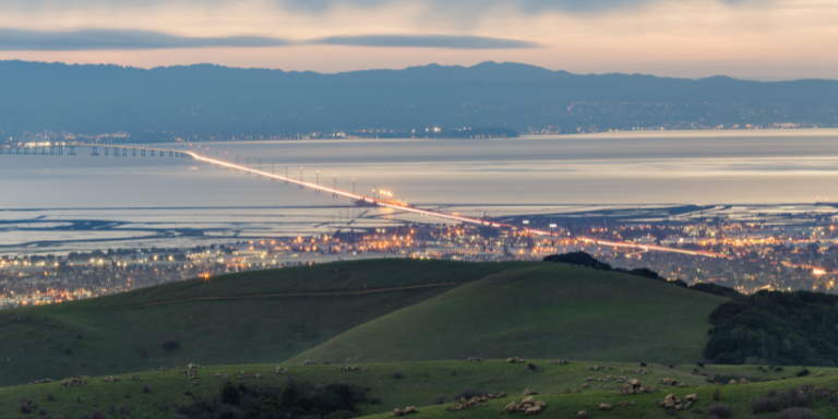 Photo of the view of Hayward from the hills.