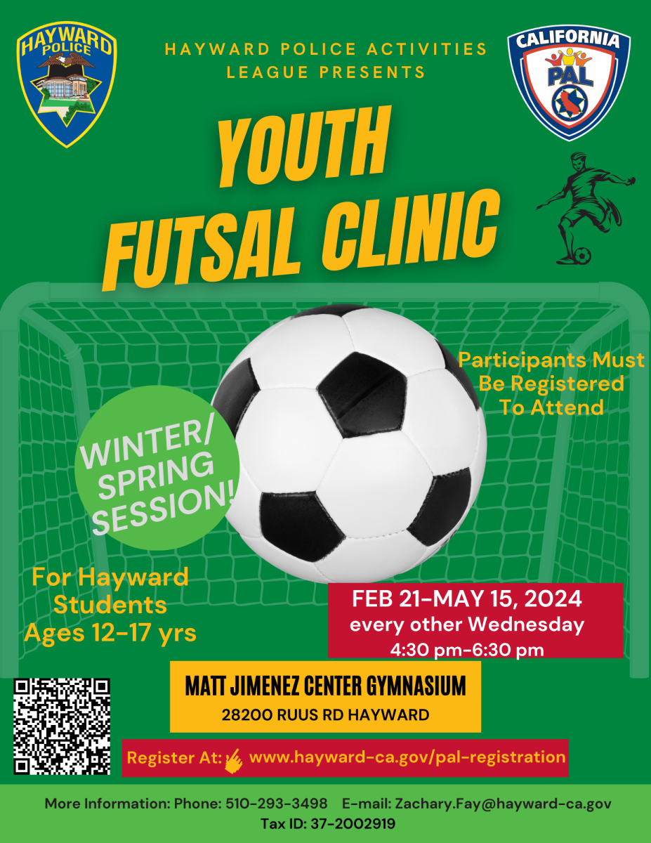 Spring 2024 PAL Youth Fútsal Clinic flyer (English)