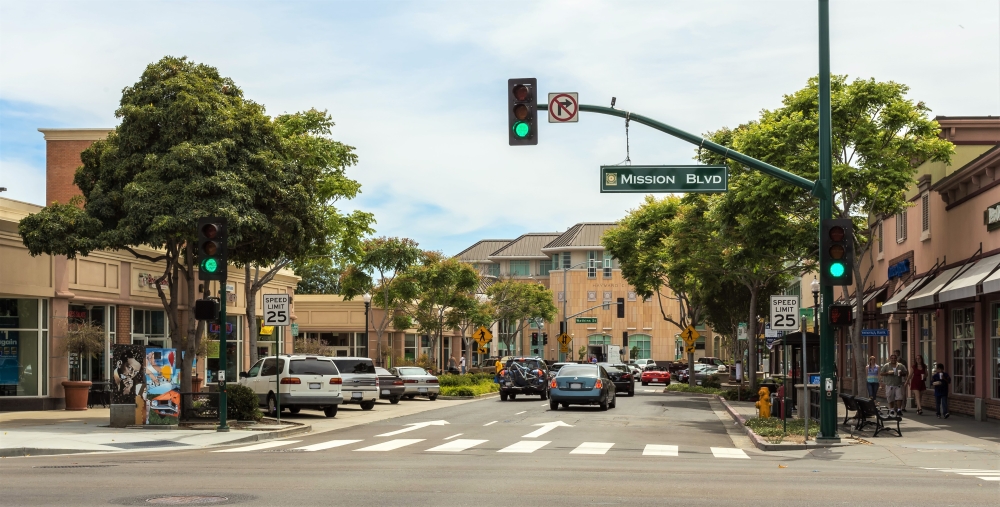 Downtown Hayward: B street looking at City Hall