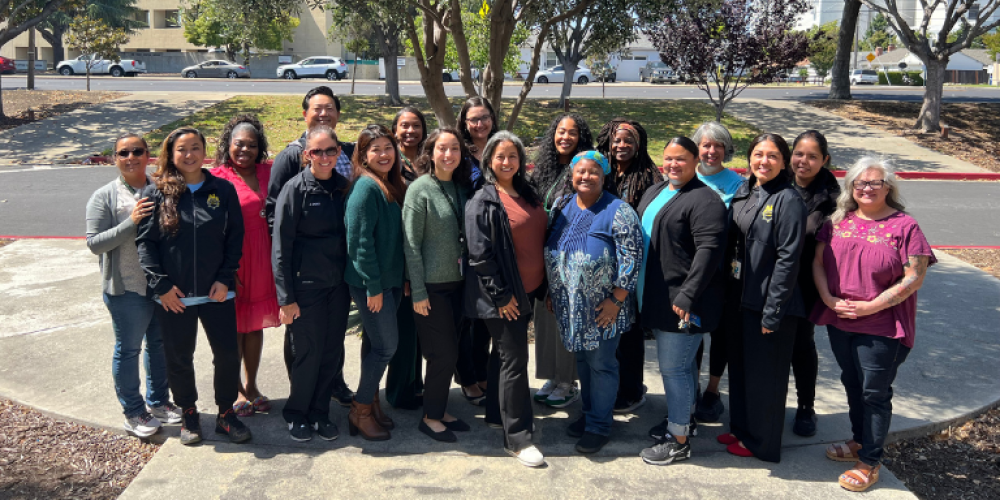 Hayward Police Department Youth and Family Services staff members standing in front of the Hayward Police Department