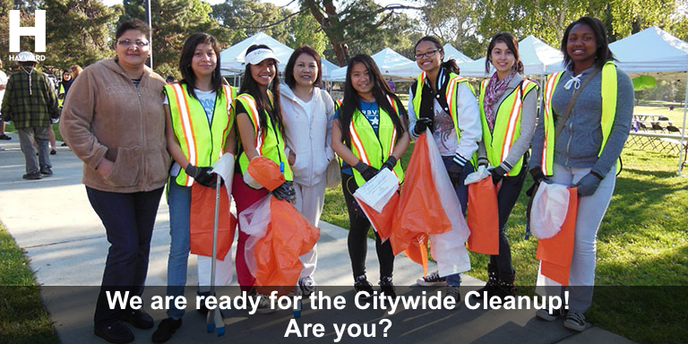 Community members preparing for the Citywide Cleanup