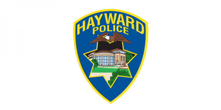 Blue Hayward Police Badge on a white background