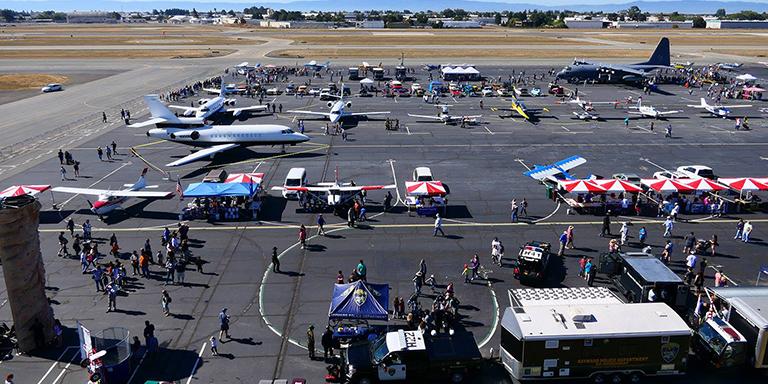 Photo of the 2017 Hayward Executive Airport Open House from above