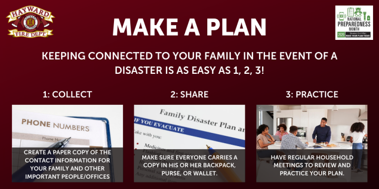 A family making a disaster preparedness plan