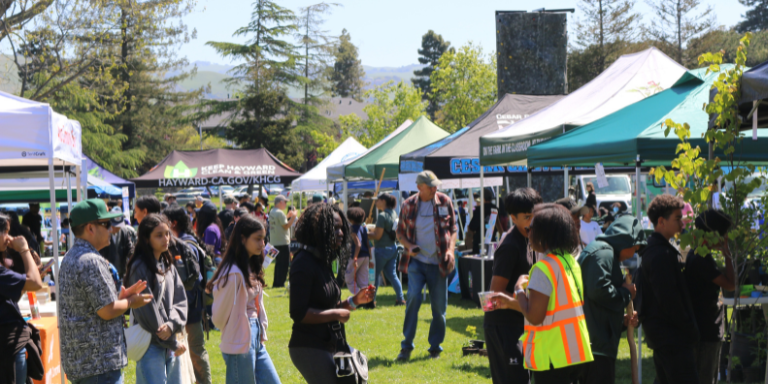 People visiting booths at the Annual City Wide Clean Up Resource Fair