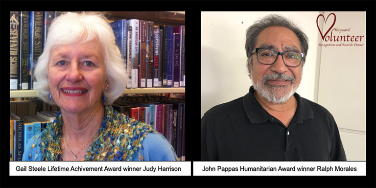 Gail Steele Lifetime Achievement Award winner Judy Harrison and John Pappas Humanitarian Award winner Ralph Morales