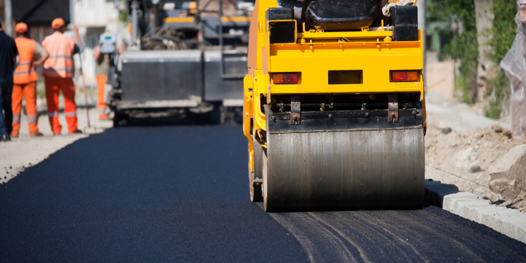 Road being paved