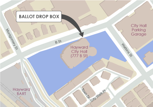 Map showing the ballot box location